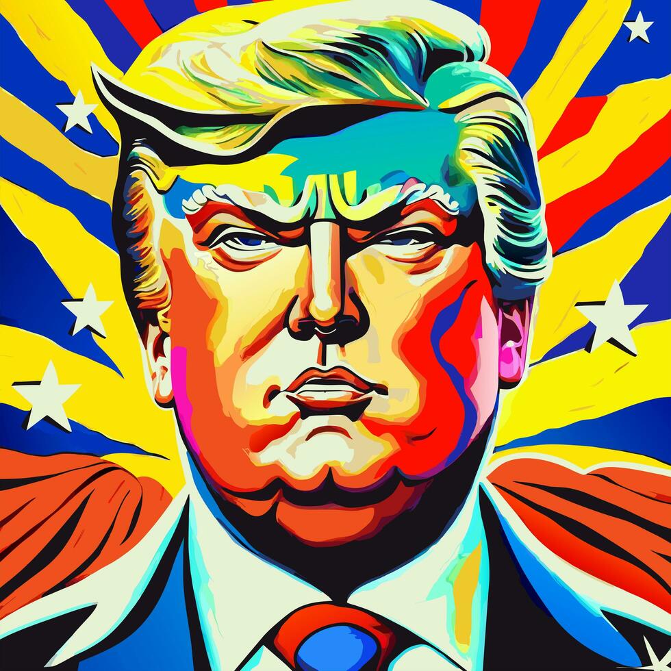 heroisk- Donald trumf patriotisk president porträtt foto