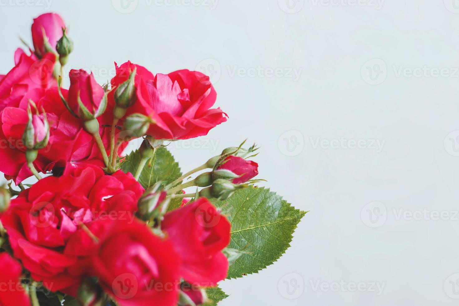 bukett med röda rosor foto