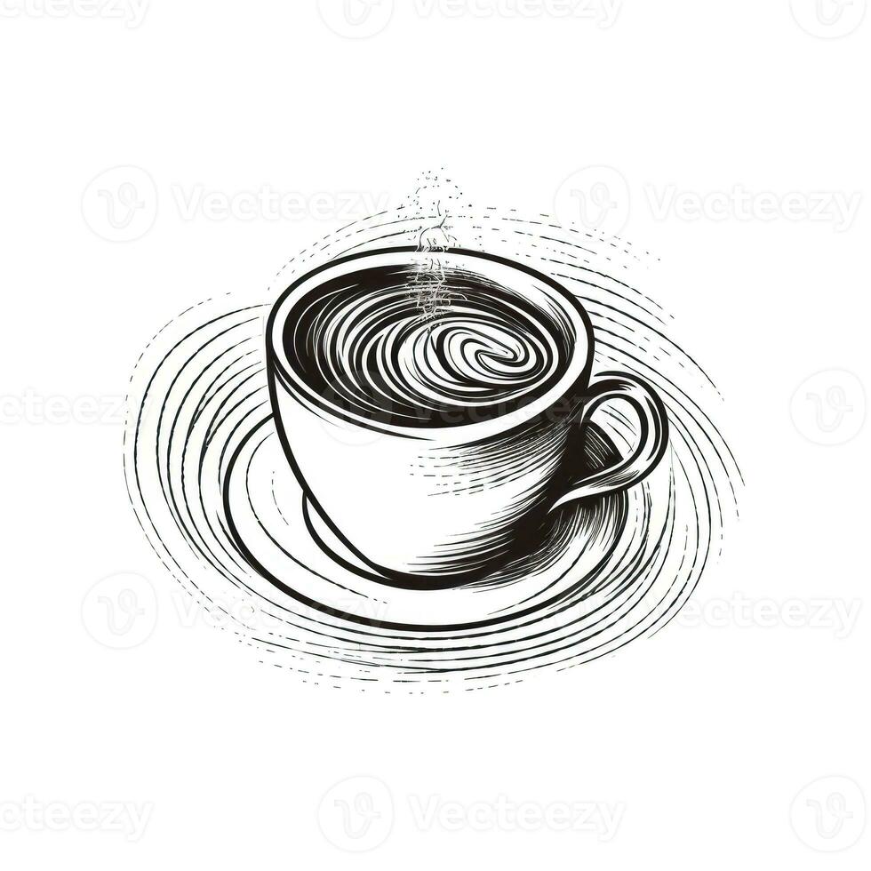 svart kopp av kaffe ai genererad foto