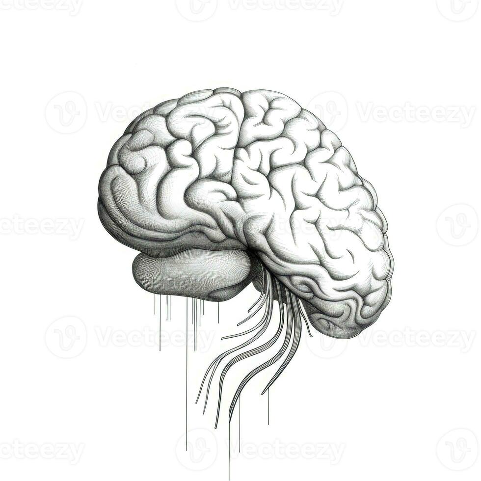 ikon mänsklig hjärna ai genererad foto