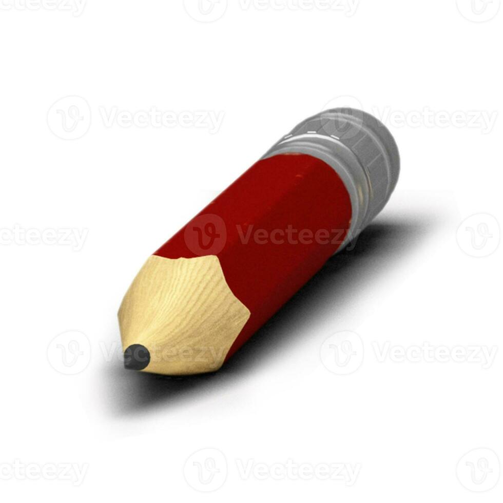 röd penna små storlek isolerat på grå bakgrund. foto
