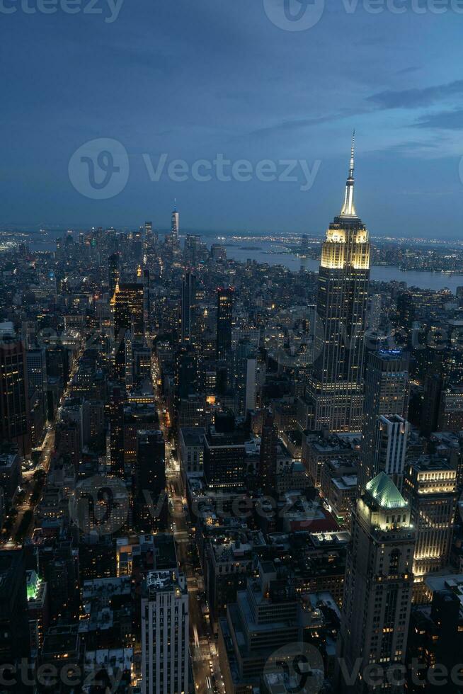 ny york stad skymning foto