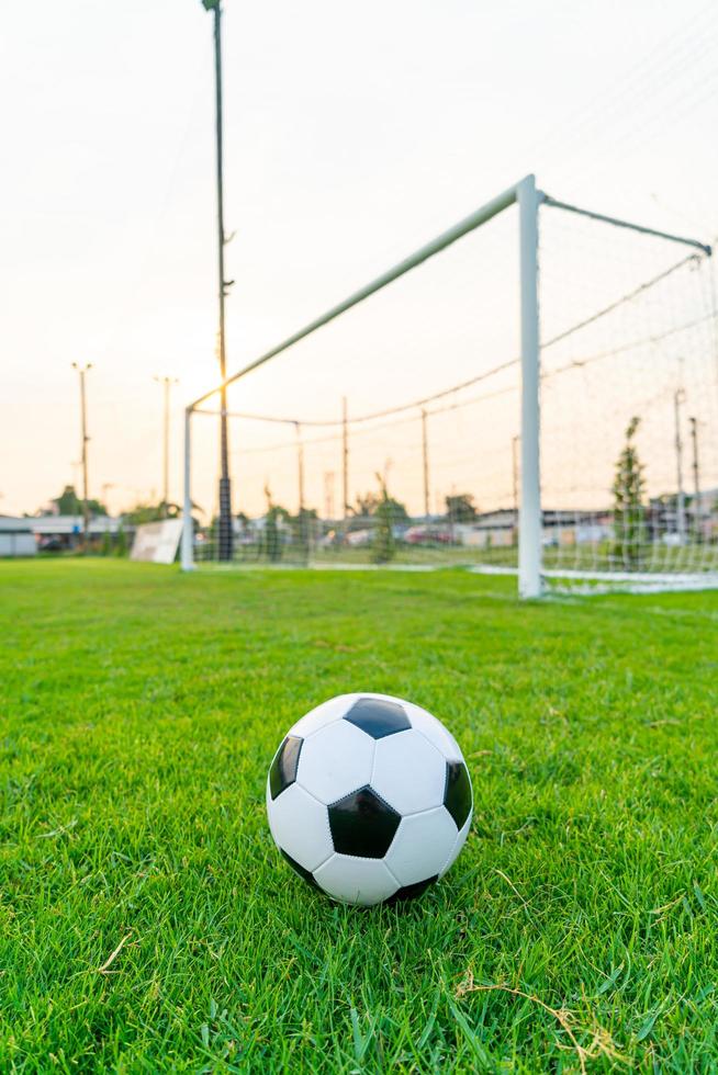 fotboll på bollplanen foto