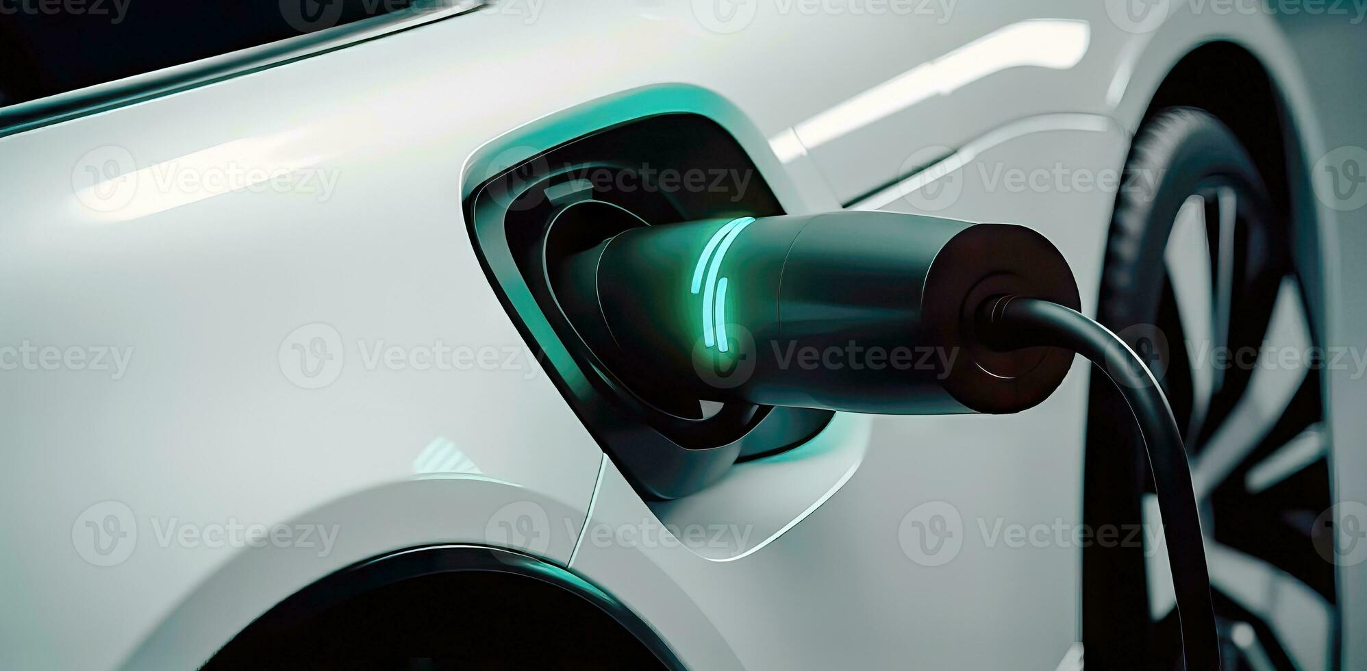 energigivande de kör - elektrisk bil laddning - generativ ai foto