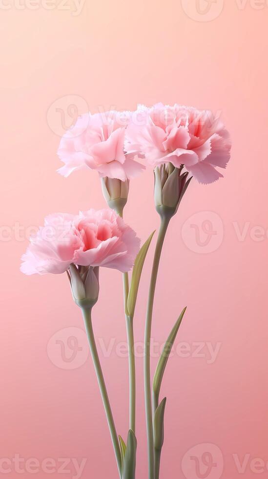 nejlika dianthus caryophyllus blomma suddig bakgrund. ai genererad foto