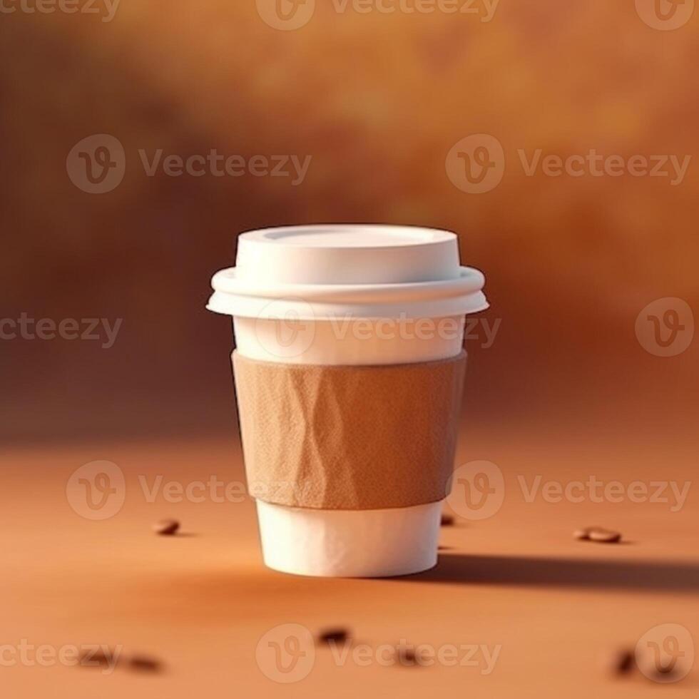 coffe kopp hämtmat papper glas, ai genererad foto