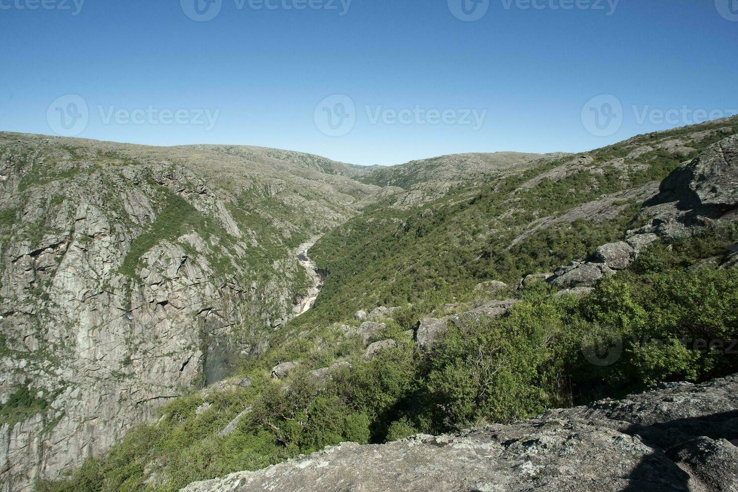 högland gräsmarker i pampa de achala , quebrada del condorito nationell park, Cordoba provins, argentina foto