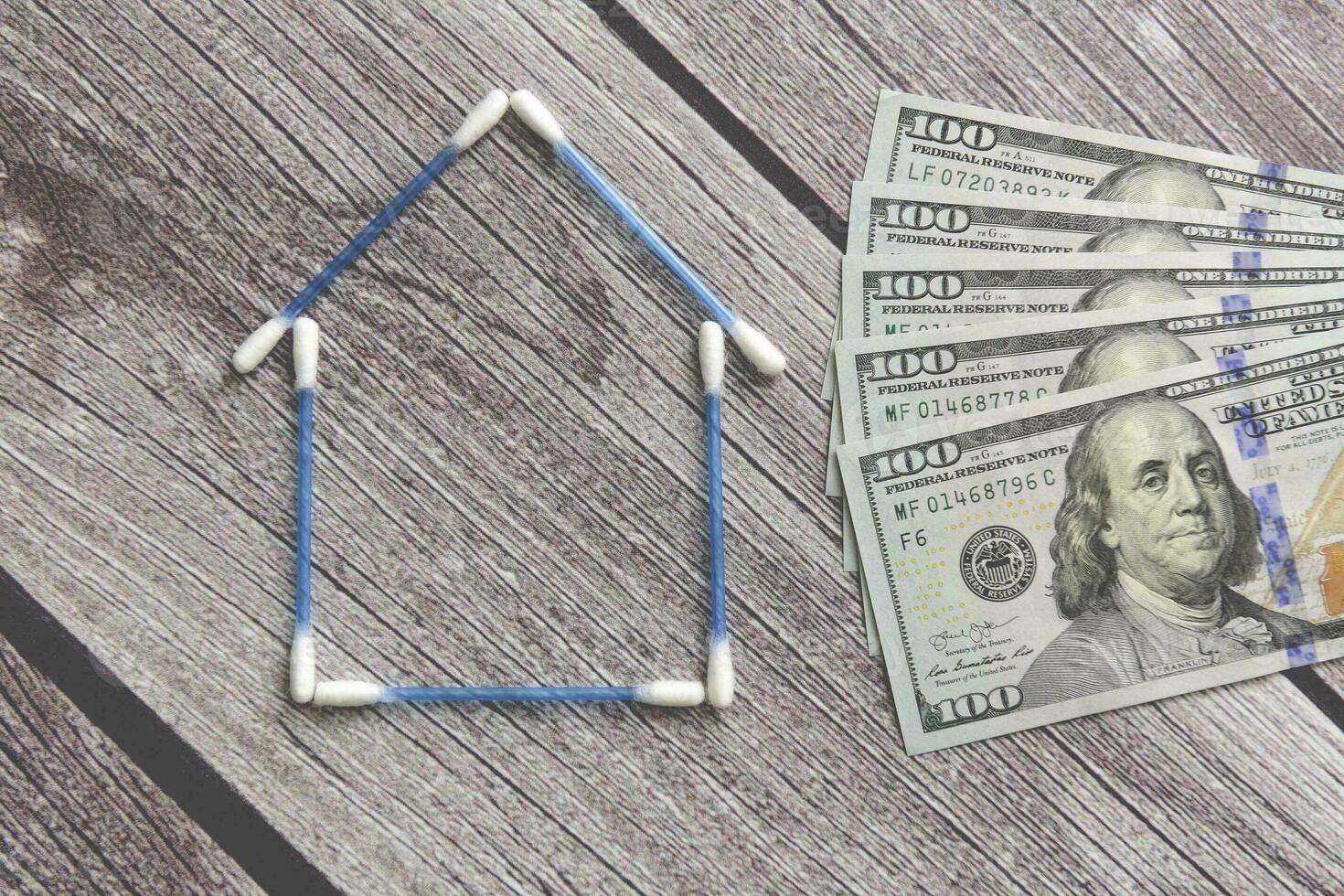 köpa en hus, sparande begrepp i dollar foto