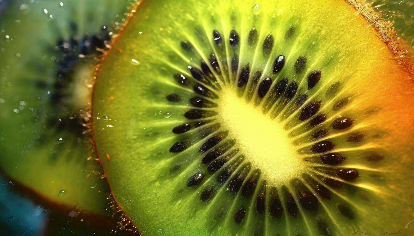 kreativ vattenfärg målning av kiwi, generativ ai foto