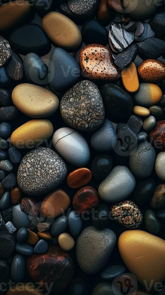 illustration av små hav sten sten bakgrund, ai genererad foto