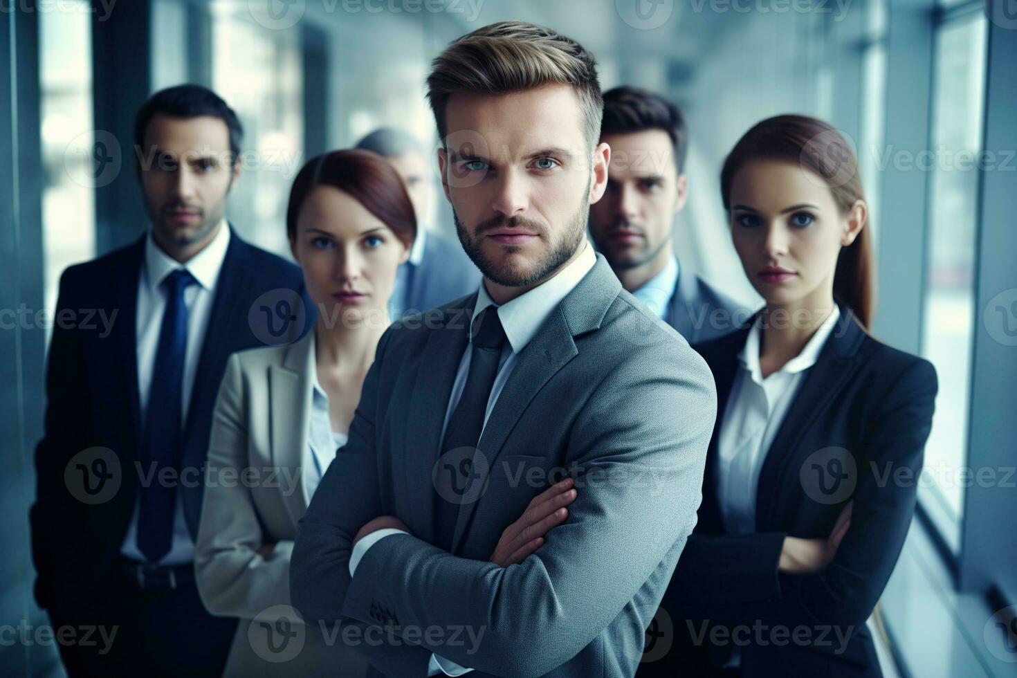 ett illustration av en grupp av företag människor , ai genererad foto