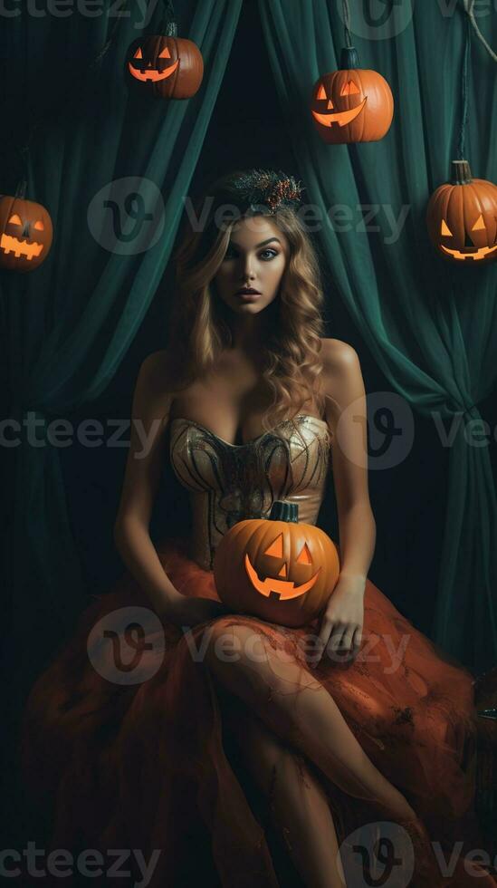 illustration av en halloween mode, ai genererad foto