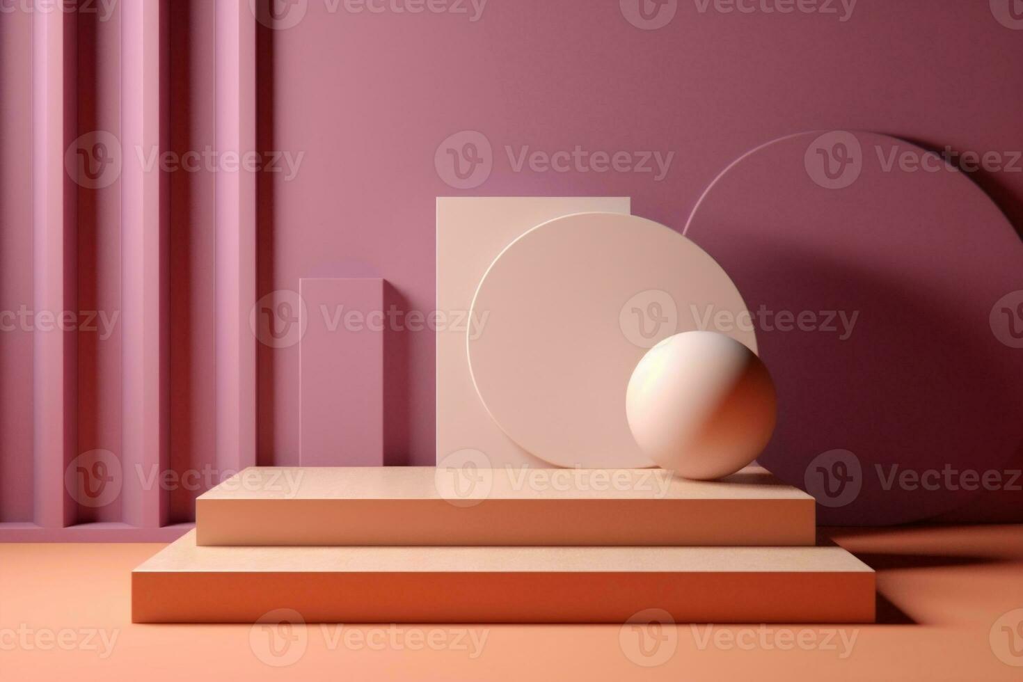 en uppsättning produkt fotografi 3d representation av en rosa podium förgrund foto