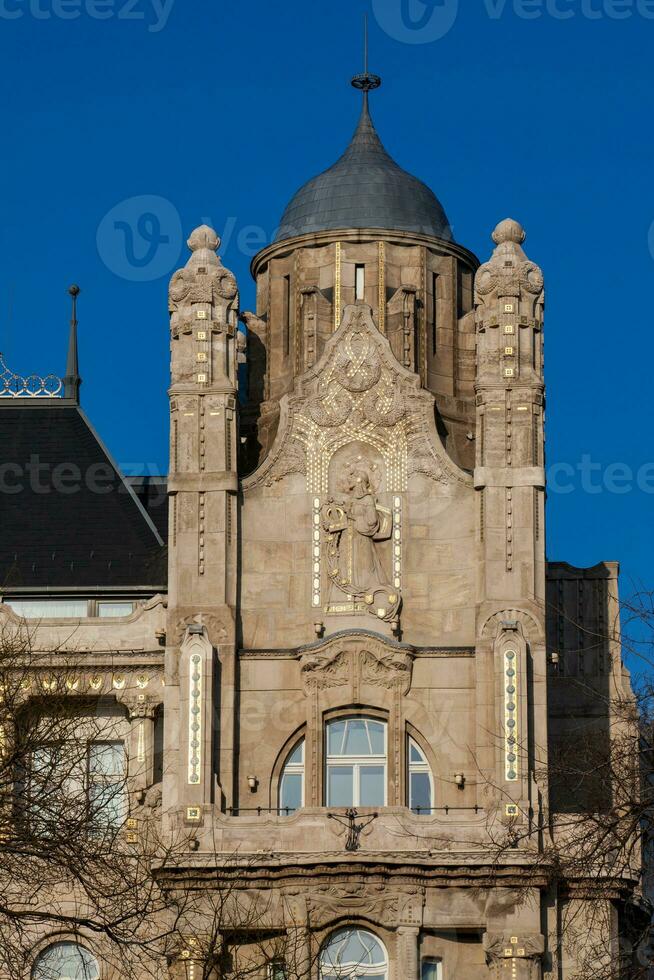 detalj av de gresham palats ett exempel av konst nouveau arkitektur foto