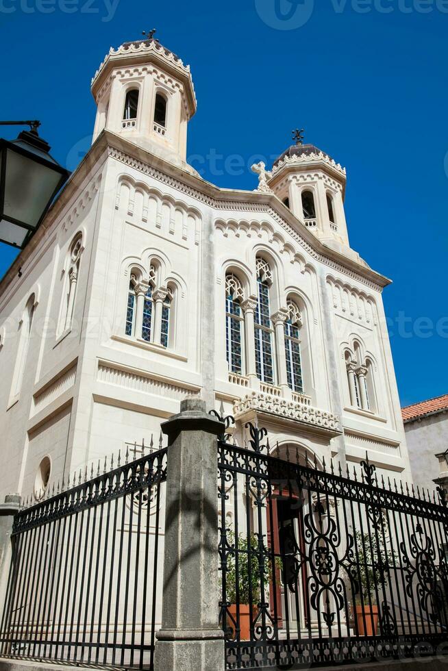 helig annunciation ortodox kyrka på de gammal stad i dubrovnik foto