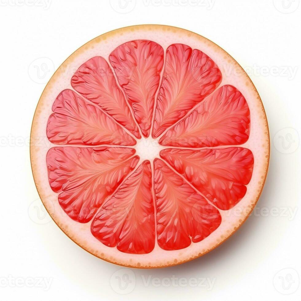 saftig utsökt grapefrukt lögner på skön tallrik, ai genererad foto