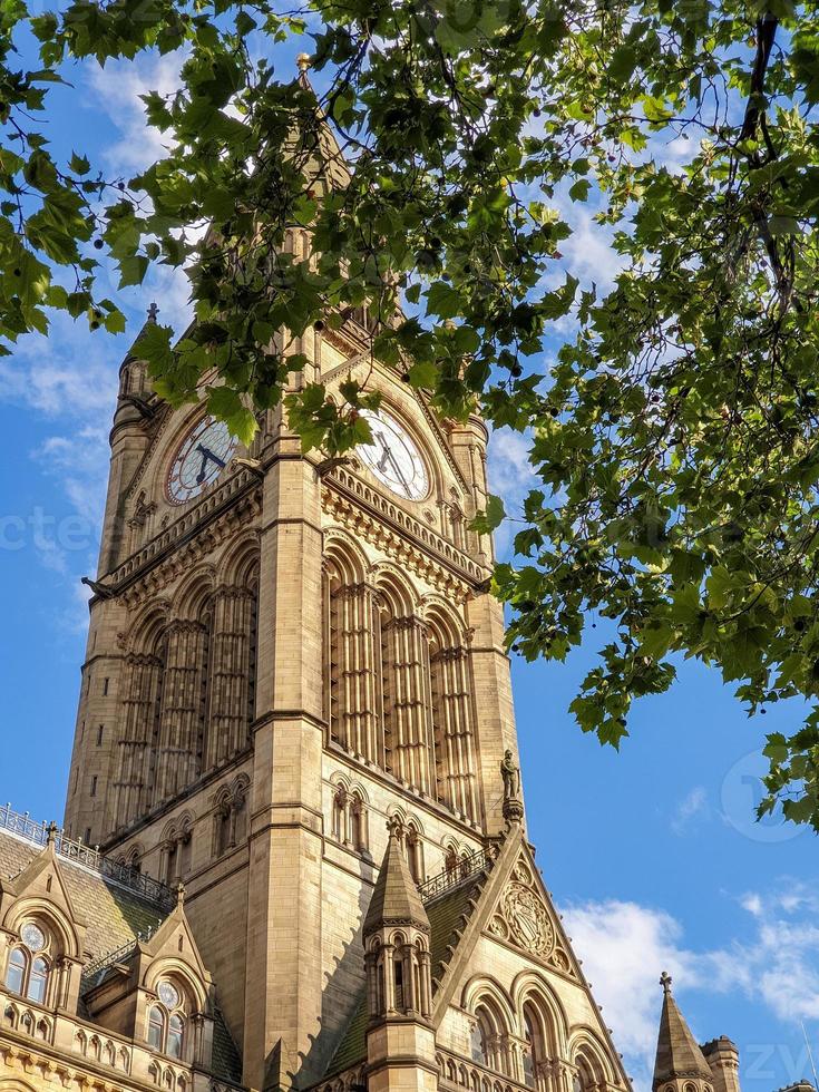 klocktorn i Manchester Town Hall, England. foto
