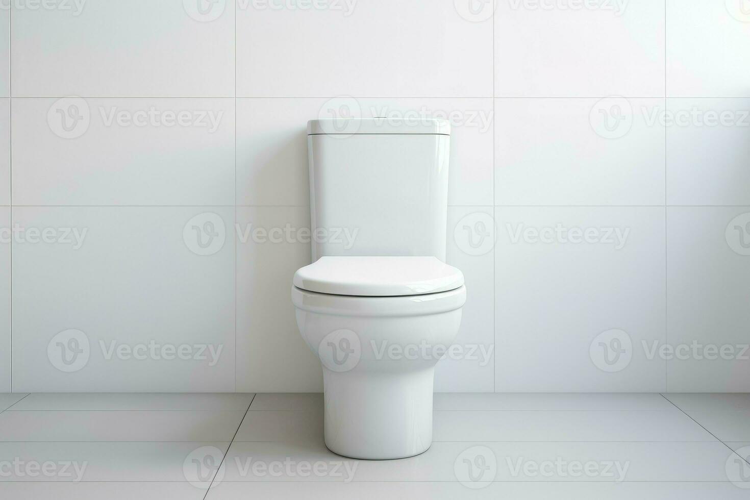 vit minimalistisk toalett vägg. generera ai foto