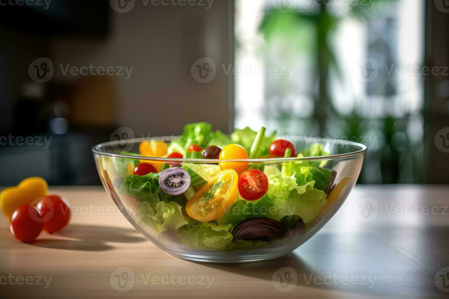 vegetabiliska sallad. friska frukost. rätt näring. friska mat. generativ ai teknologi. foto