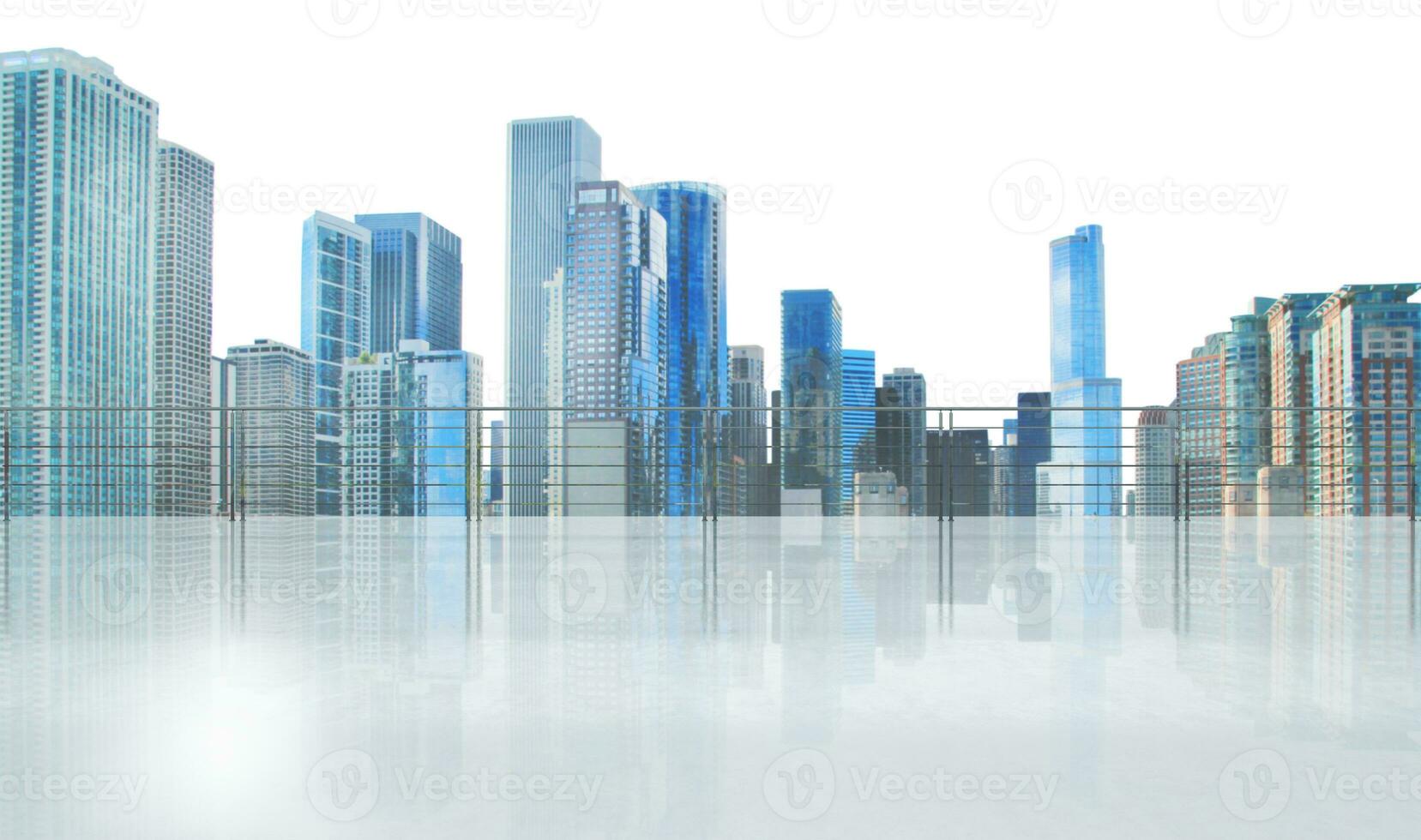 modern stadsbild se med trogen skyskrapor foto