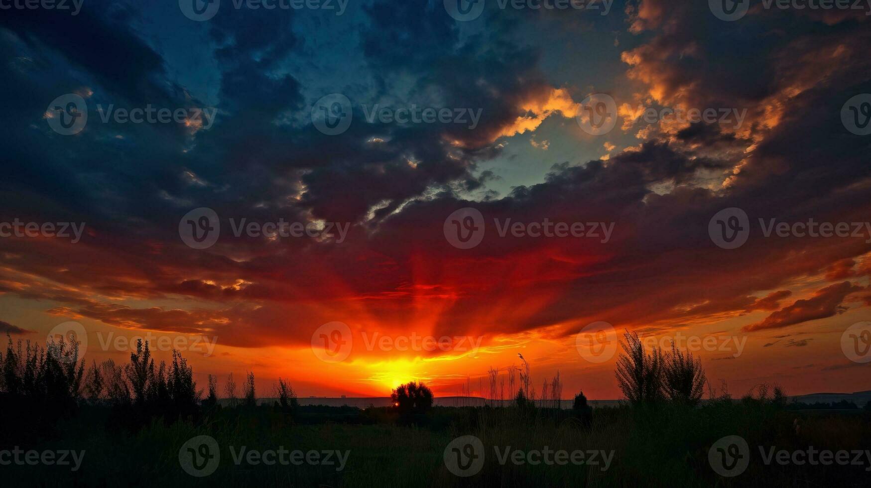 colombia oberoende dag, kväll nationell färgad himmel bakgrund. ai genererad. foto