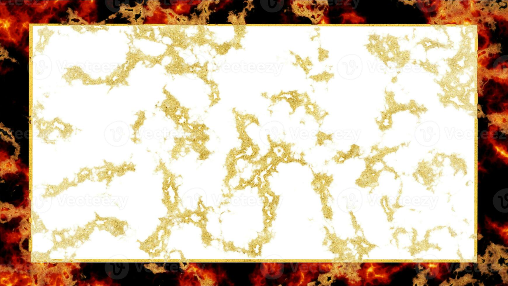 brand av ondska värme och hög temperatur textur och lyx guld yta och guld gräns inuti och med marmor i mitten bakgrund foto
