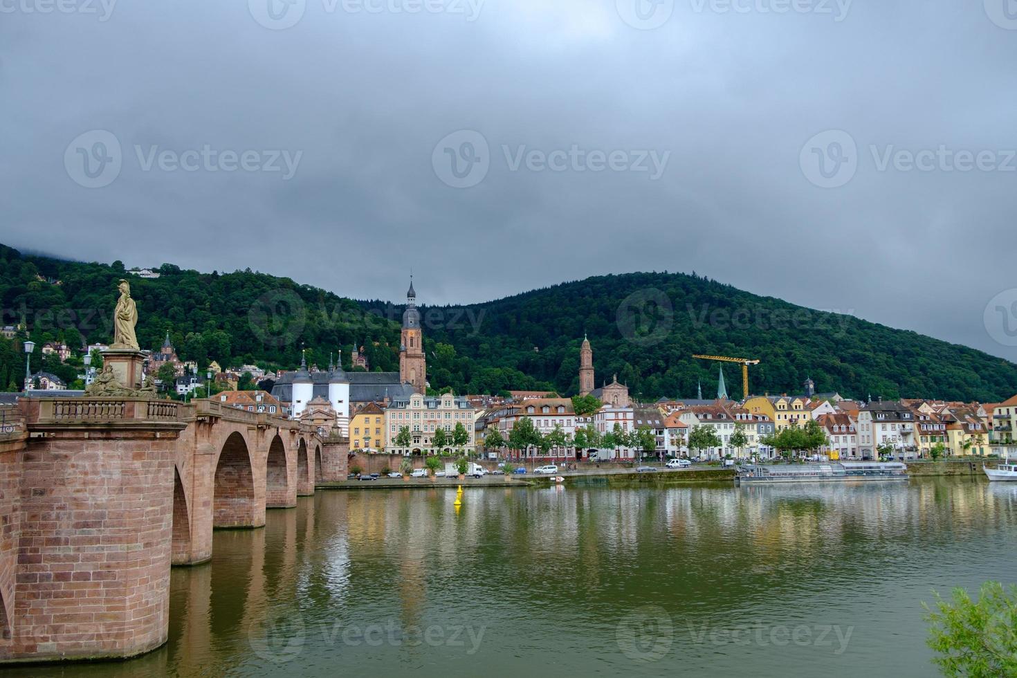 utsikt över den vackra medeltida staden Heidelberg, Tyskland foto