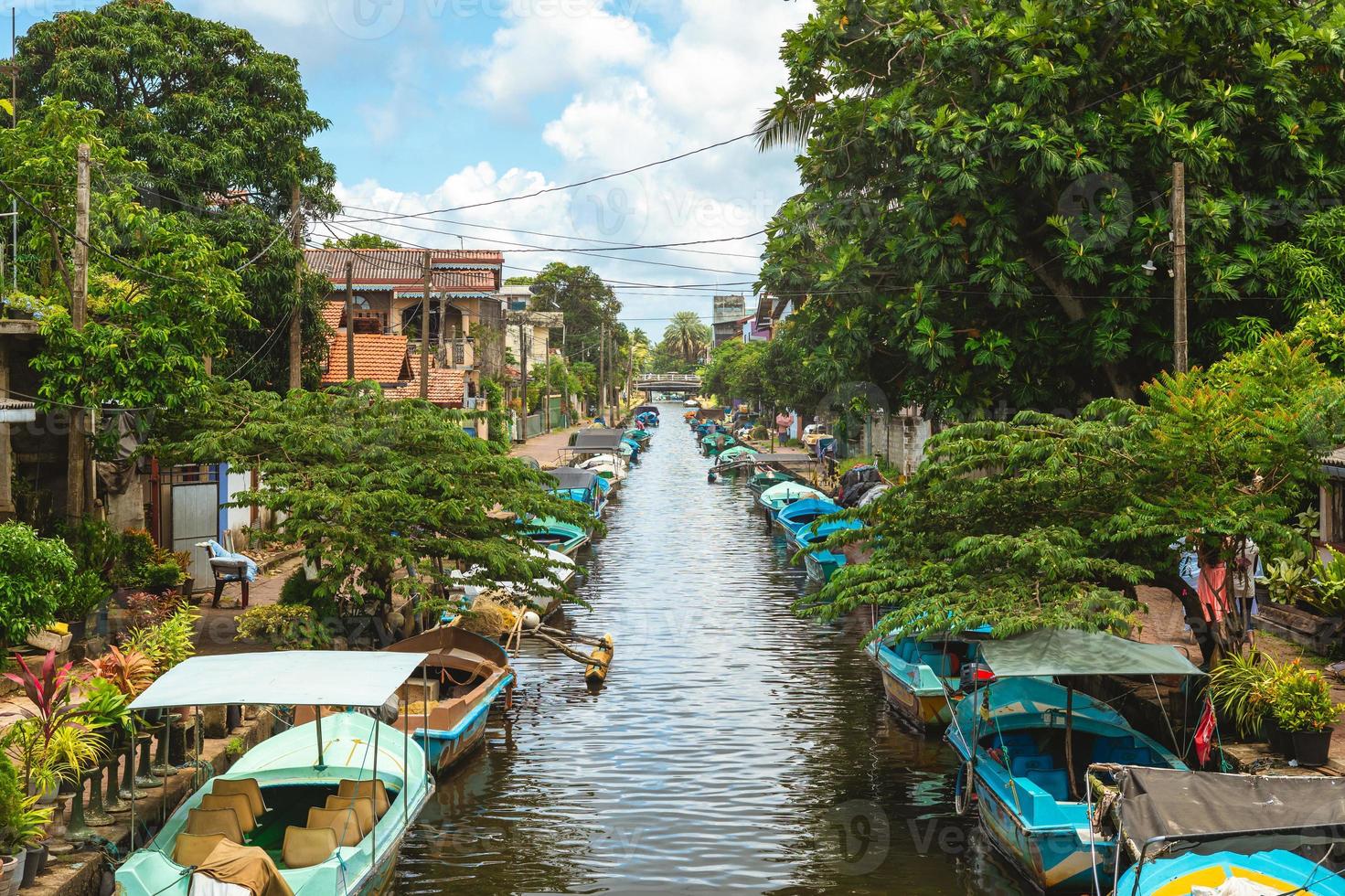 Hamilton Canal aka holländska kanalen i Negombo, Sri Lanka foto