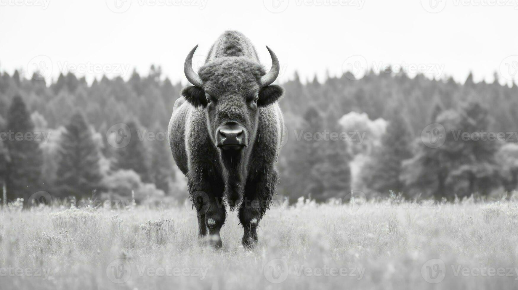 tjur bison i natur. generativ ai foto