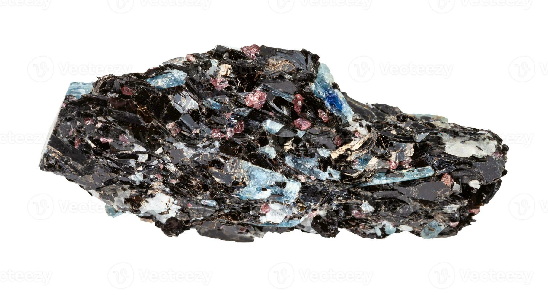 rå biotit sten med kyanit kristaller isolerat foto