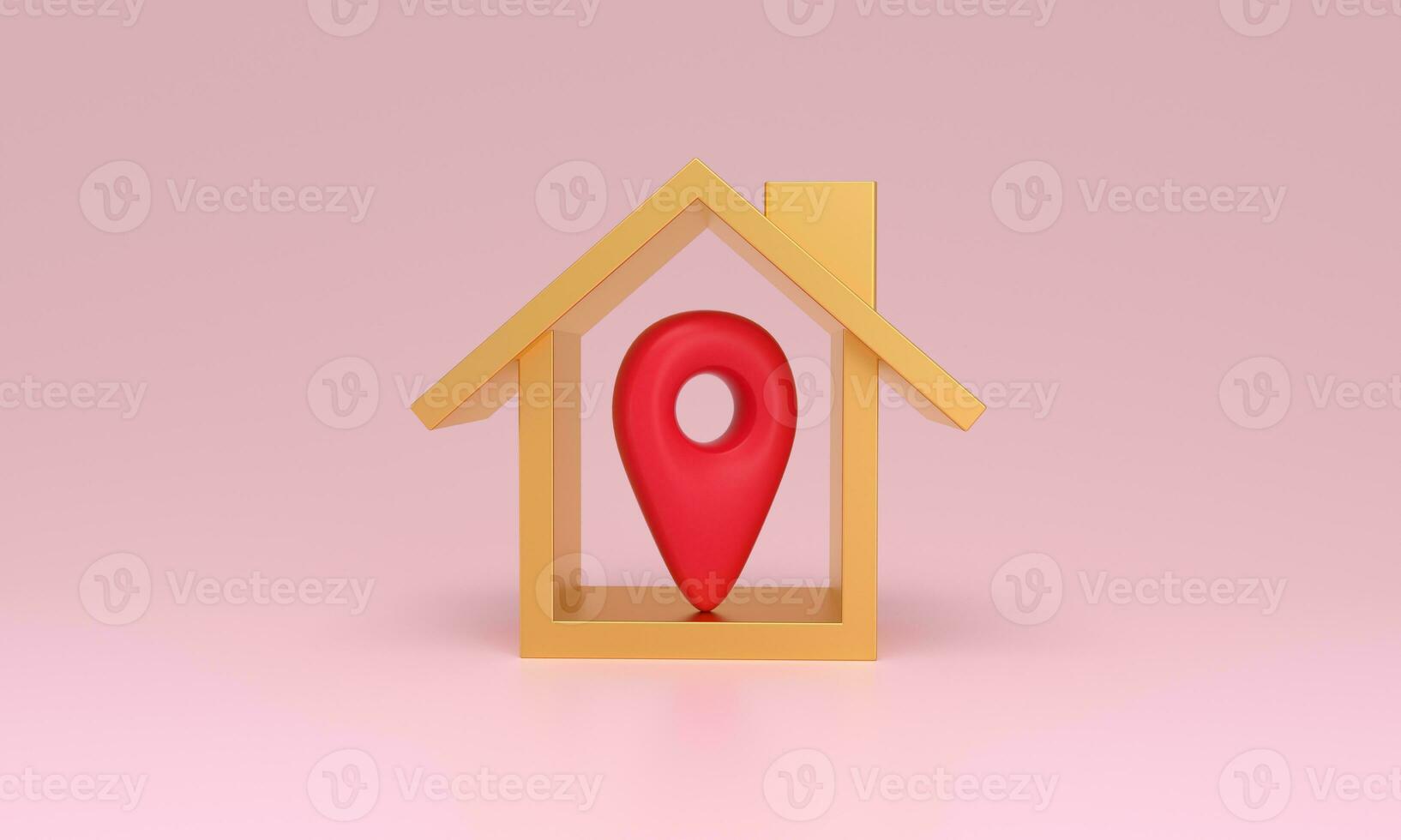 hus symbol med plats stift ikon av verklig egendom försäljning eller fast egendom investering begrepp. foto