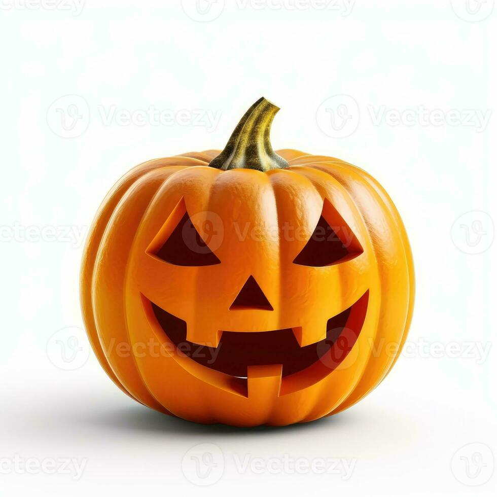 halloween pumpa isolerat på vit bakgrund ai genererad foto