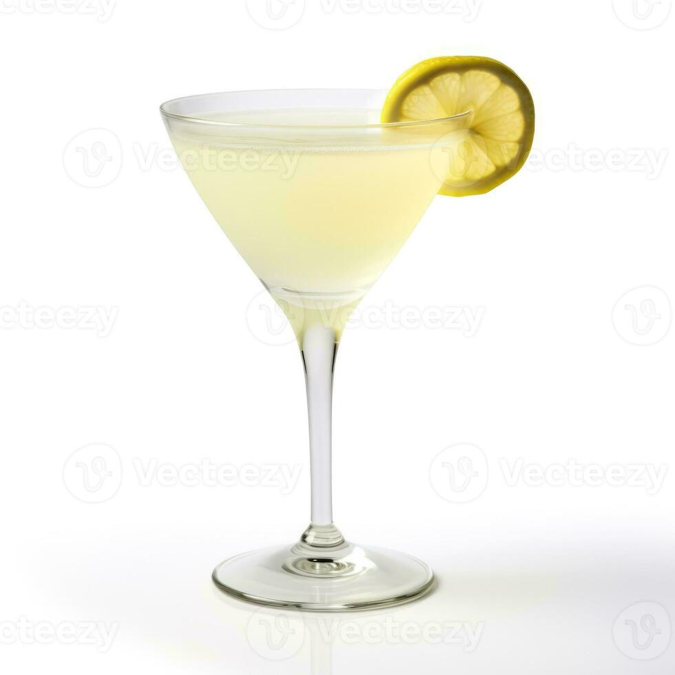 idealisk franska 75 cocktail isolerat på vit bakgrund foto