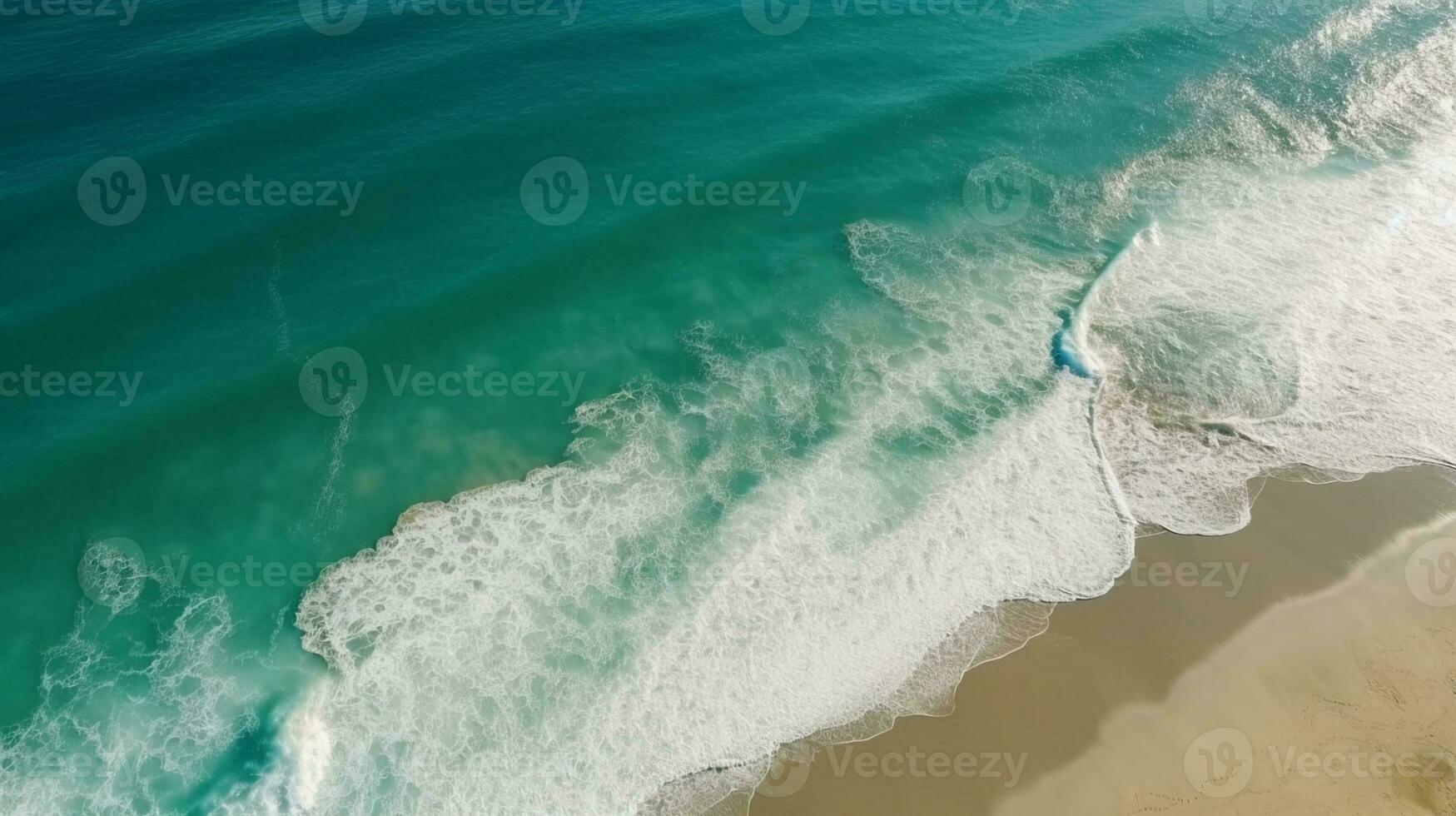vågor på de strand skapas använder sig av generativ ai foto