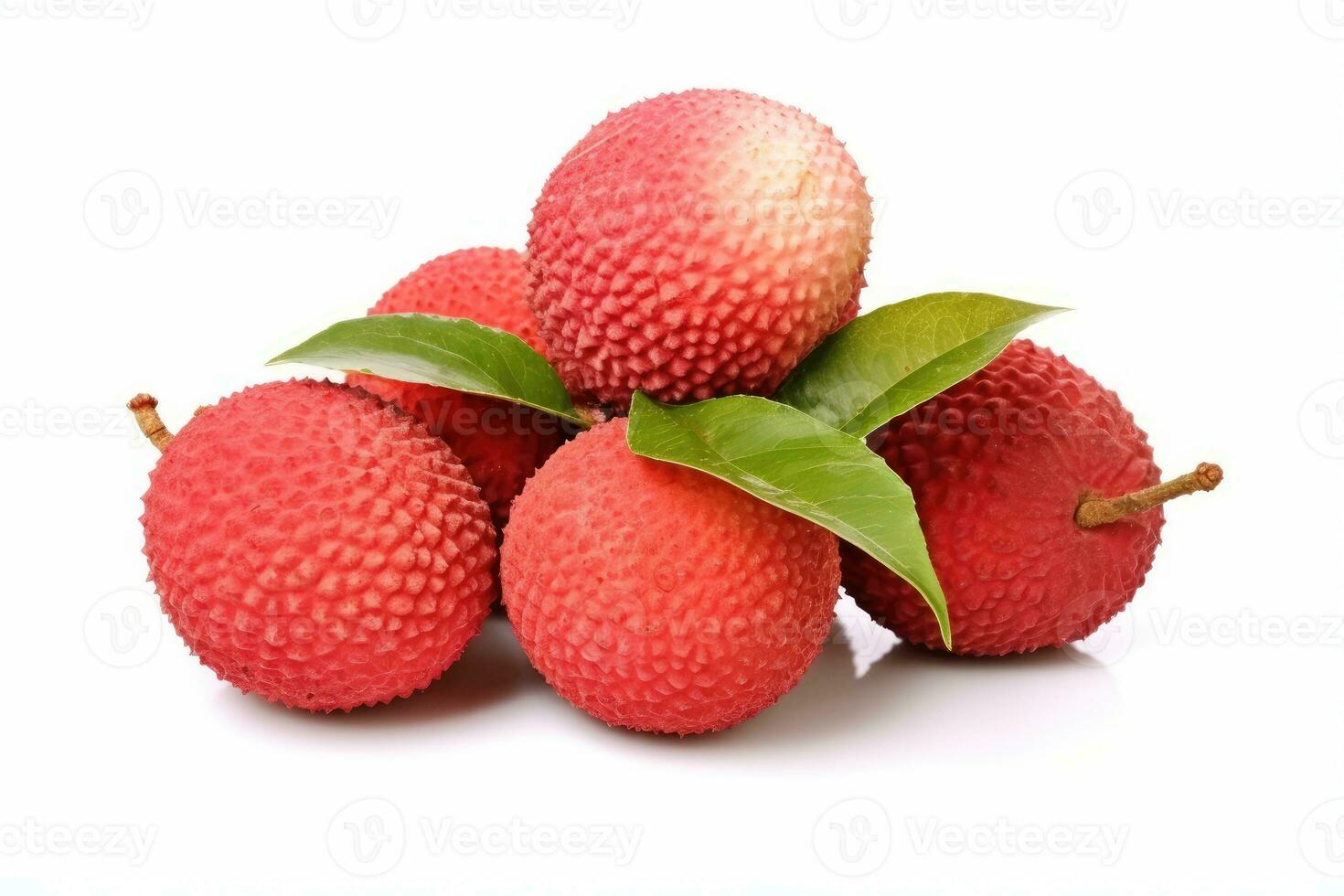 litchi vit isolerat bakgrund mat fotografi ai genererad foto