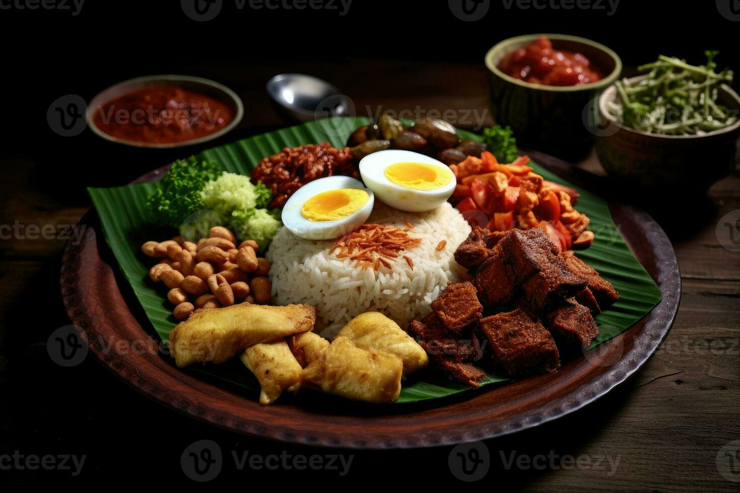 stock Foto av nasi uduk mat mat fotostudio ai genererad