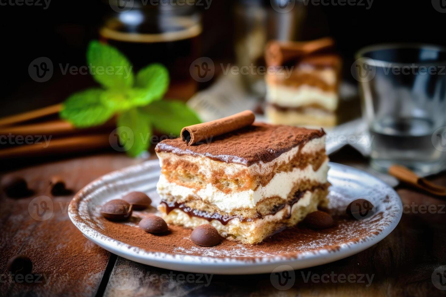 stock Foto av tiramisu mat fotografi studio ljus ai genererad