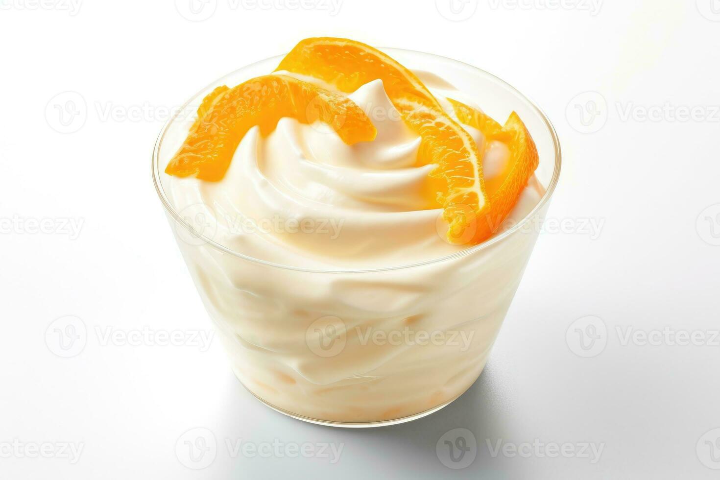 orange yoghurt mat fotografi ai genererad foto