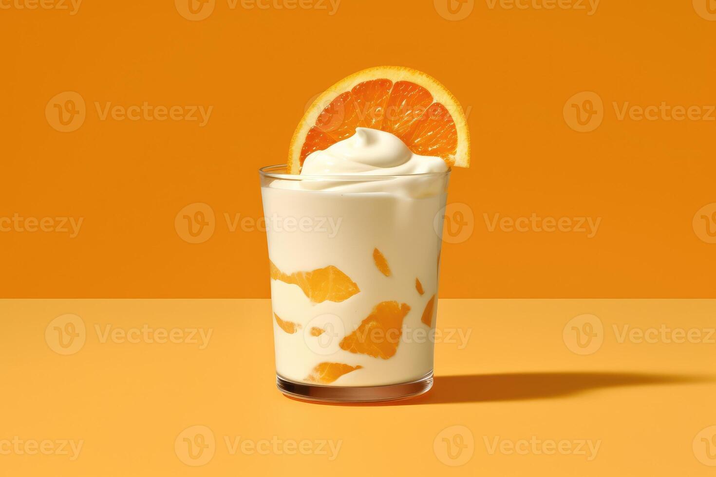 orange yoghurt mat fotografi ai genererad foto