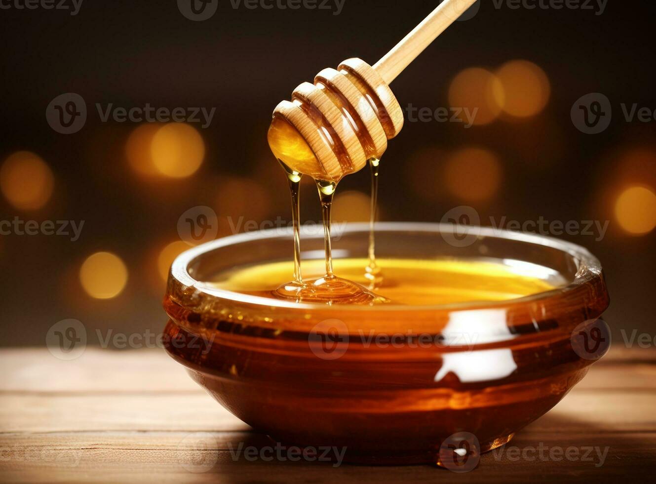 honung droppa i en rosett foto