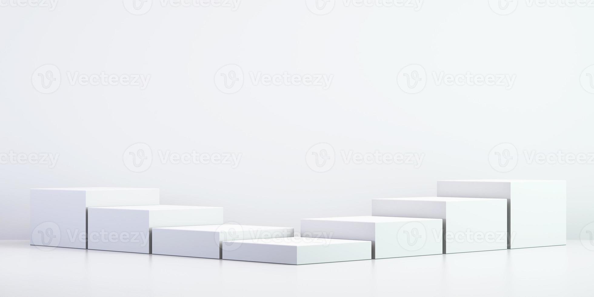 Bakgrund 3d för åtlöje upp podiet för produktpresentation, vit bakgrund, tolkning 3d foto