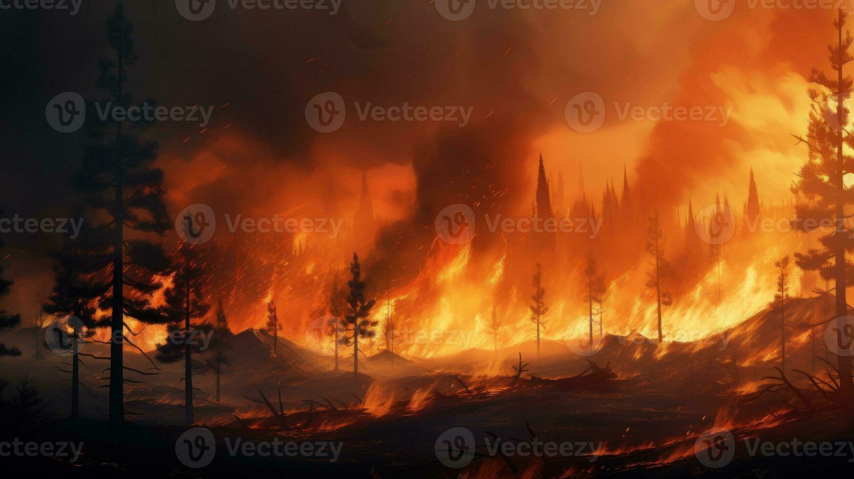 skog eld bakgrund foto