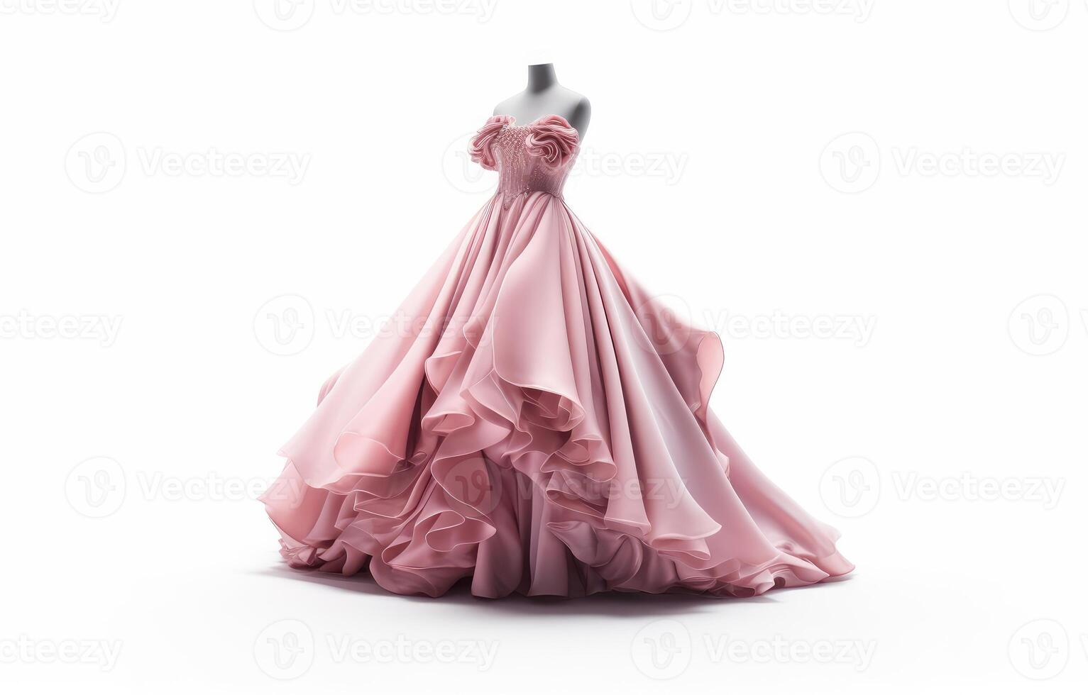 rosa kvinna klänning falsk upp isolerat på vit bakgrund ai generativ foto