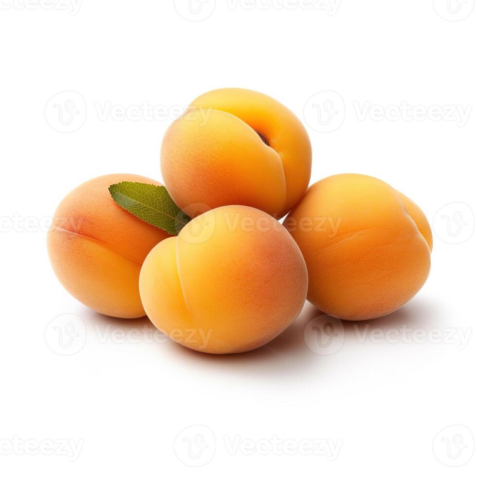 aprikos på vit bakgrund. generativ ai foto