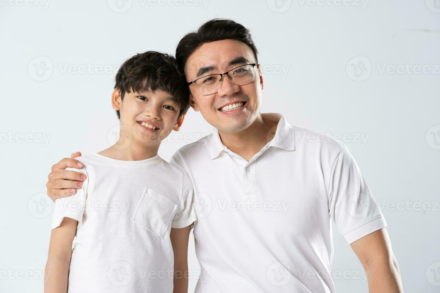 far och son bild på en vit bakgrund foto