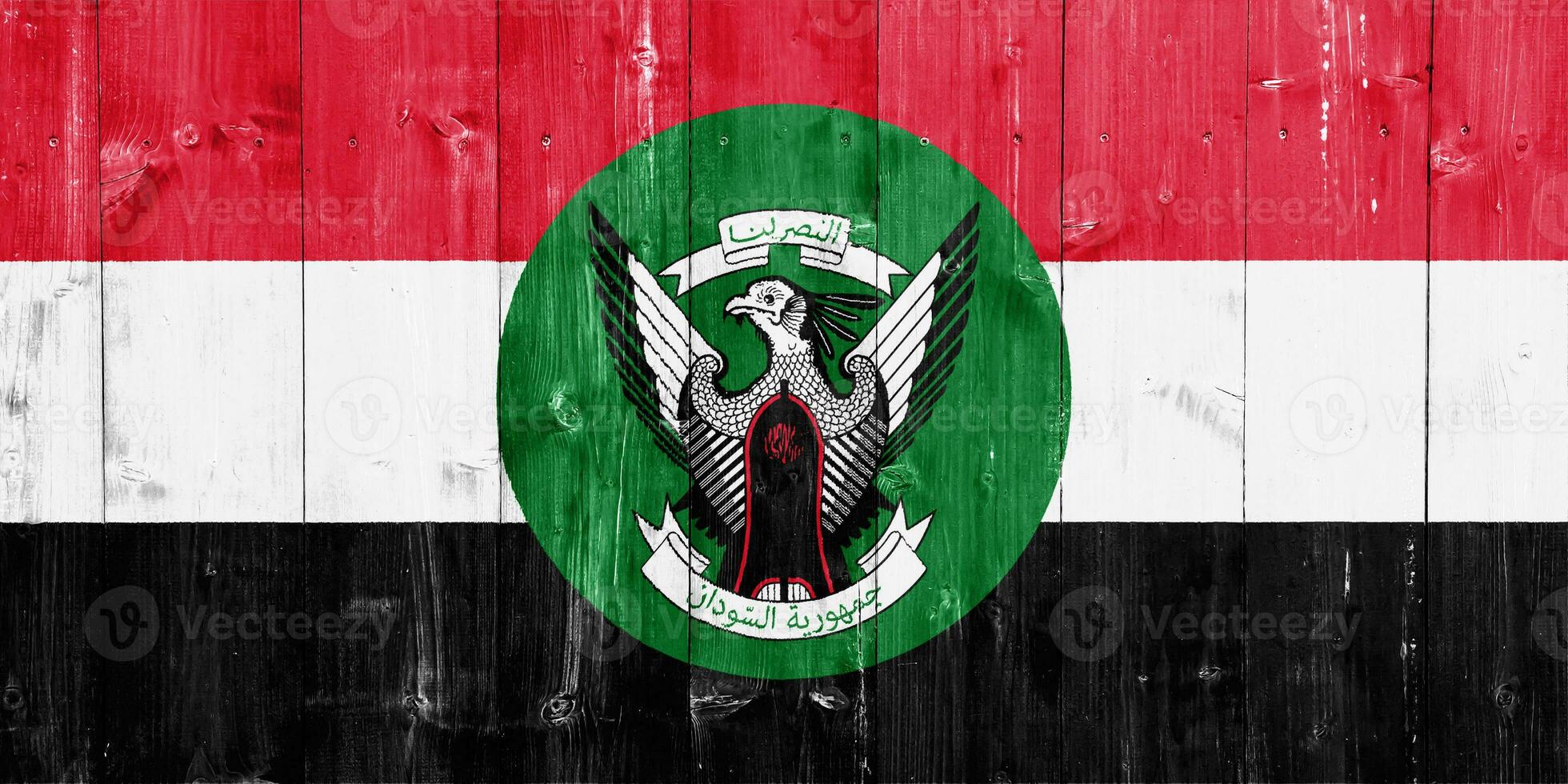 flagga och täcka av vapen av republik av sudan på en texturerad bakgrund. begrepp collage. foto