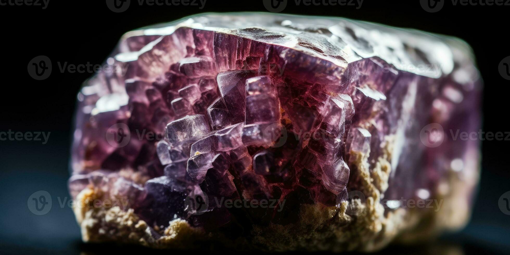 Foto av de mineral sten lepidolit närbild, makro. generativ ai