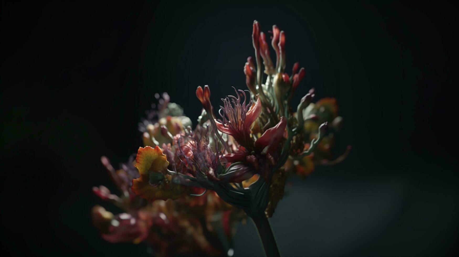 blommor på natt landskap makro foton