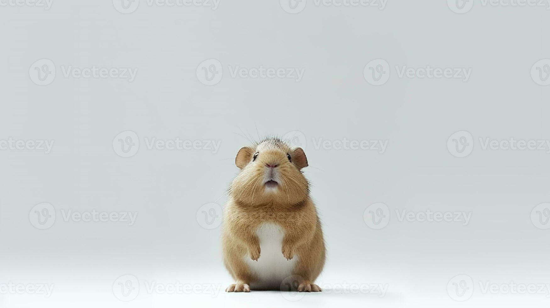 Foto av en guinea gris på vit bakgrund. generativ ai