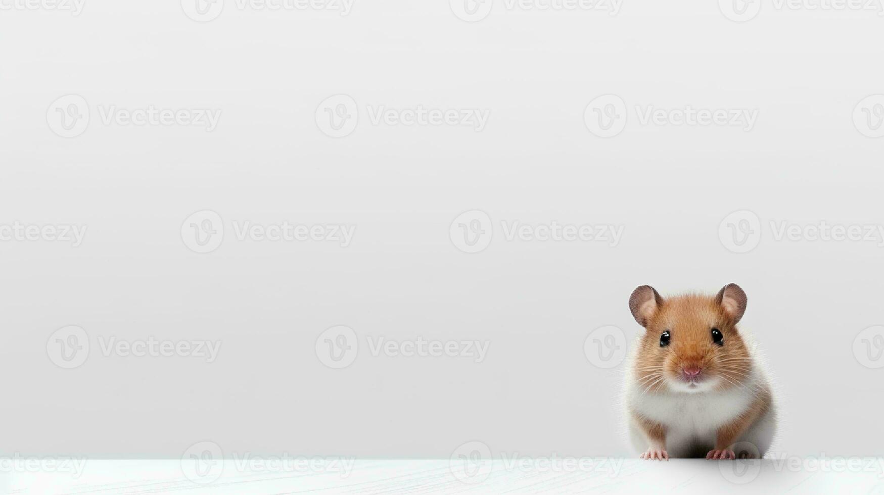 Foto av en söt liten sällskapsdjur på vit bakgrund. generativ ai